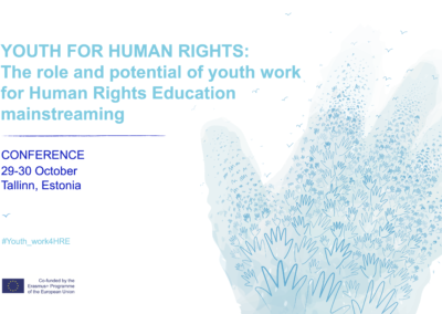Joonmeedia graafiline disain - Youth for Human Rights konverentsi slaid 1